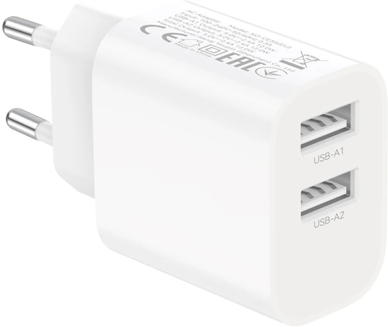 XO wall charger CE55 2x USB 2,4A baltas