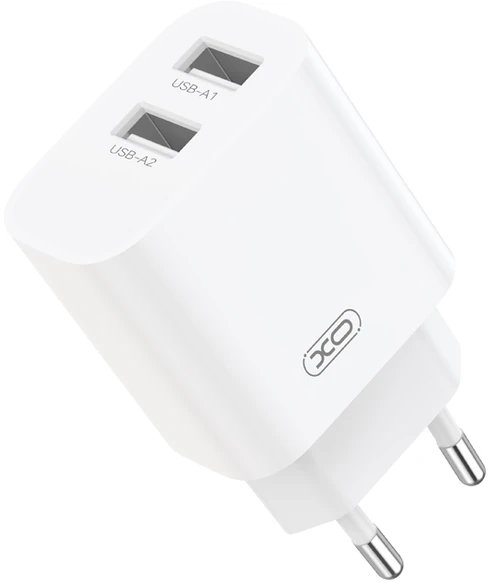 XO wall charger CE55 2x USB 2,4A baltas