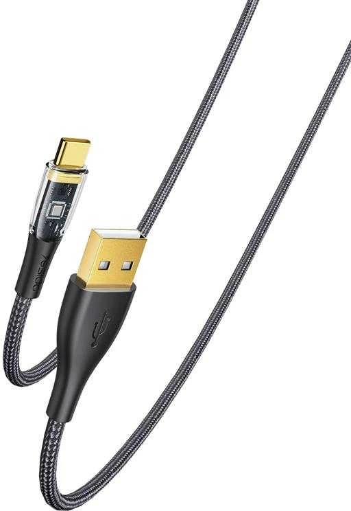 YESIDO LAIDAS CA104 18W USB/C TYPE 1,2M PVC 2A Juodas