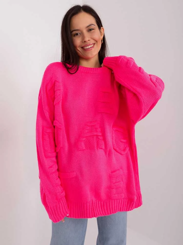 Badu Megztinis-BA-SW-8053.31-fluo rožinis