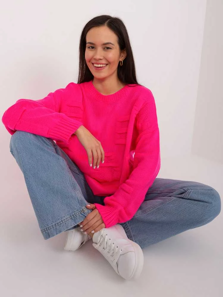 Badu Megztinis-BA-SW-8053.31-fluo rožinis