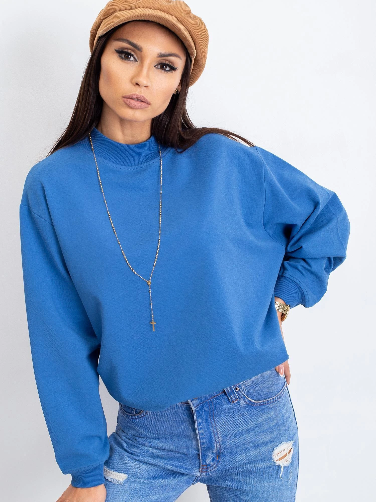 Basic Feel Good Megztinis-RV-BL-5185.73P-tamsiai mėlynas