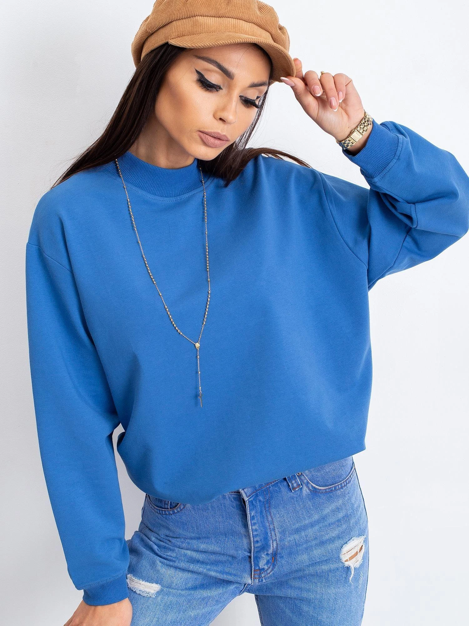Basic Feel Good Megztinis-RV-BL-5185.73P-tamsiai mėlynas