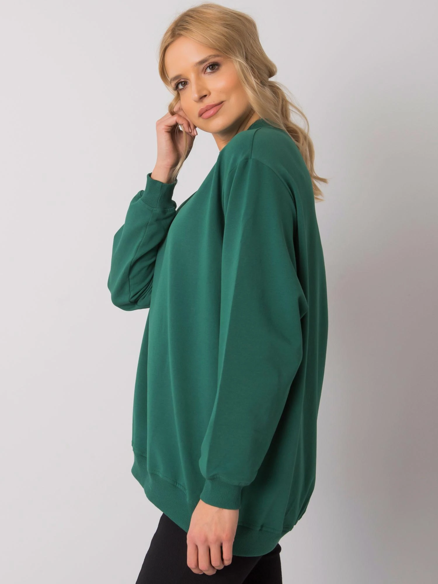 Basic Feel Good Megztinis-RV-BL-5185.90P-tamsiai žalias