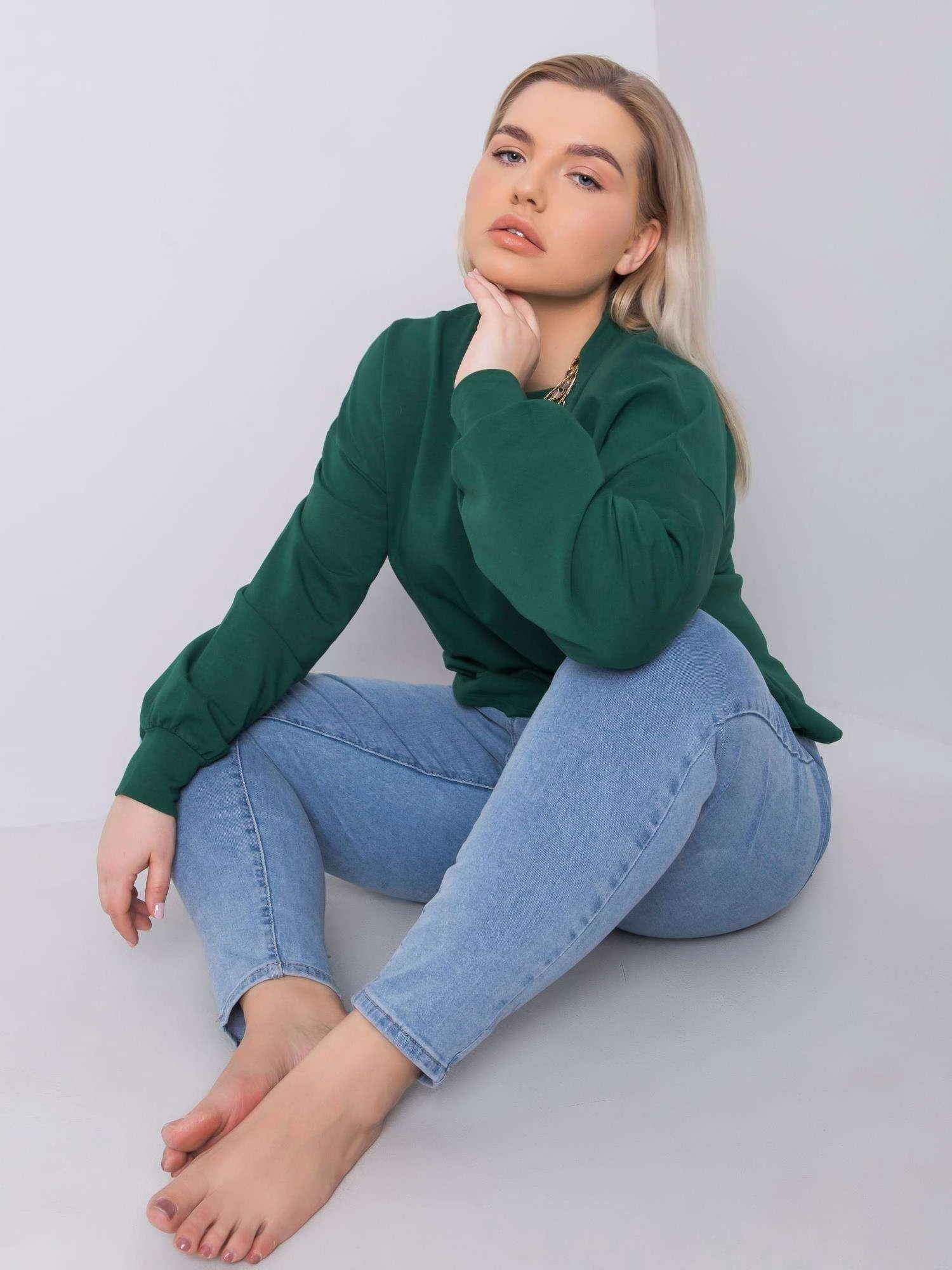 Basic Feel Good Megztinis-RV-BL-6317.94-tamsiai žalias
