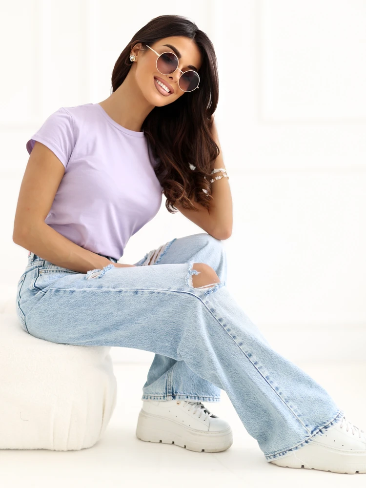 Basic Feel Good Marškinėliai-RV-TS-4623.71-šviesiai violetinė