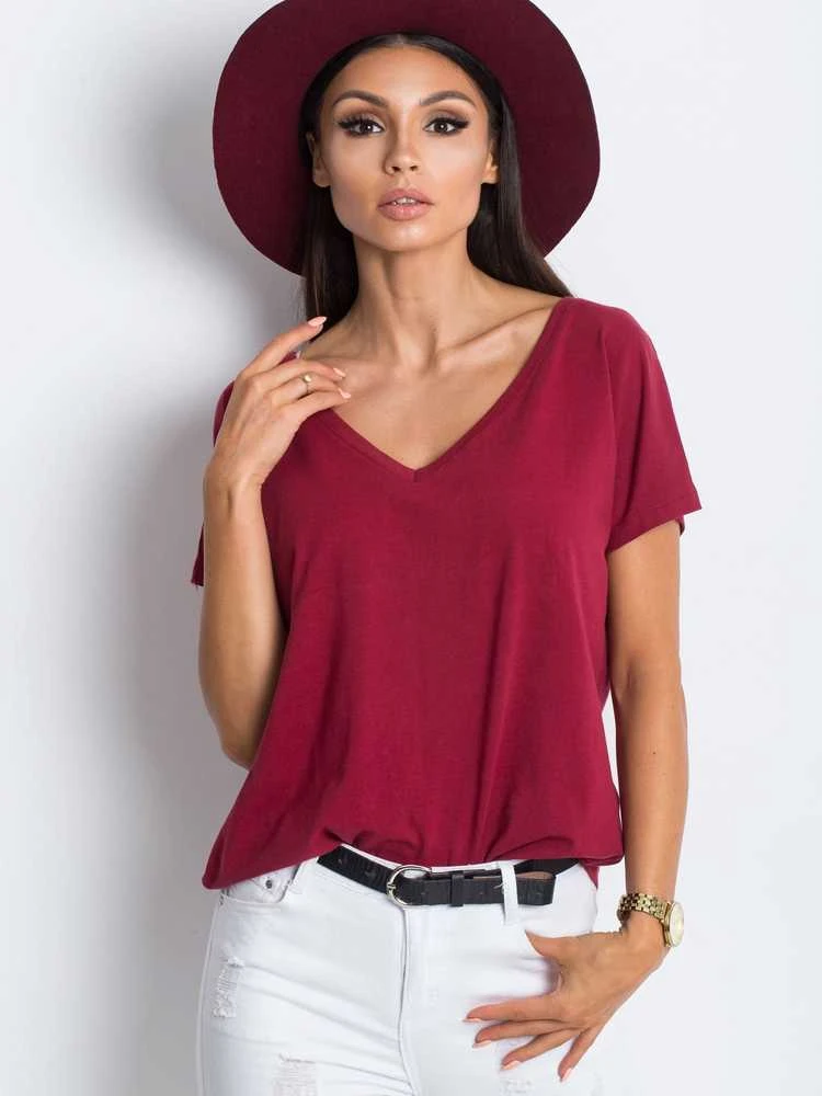 Basic Feel Good Marškinėliai-RV-TS-4832.16P-bordo