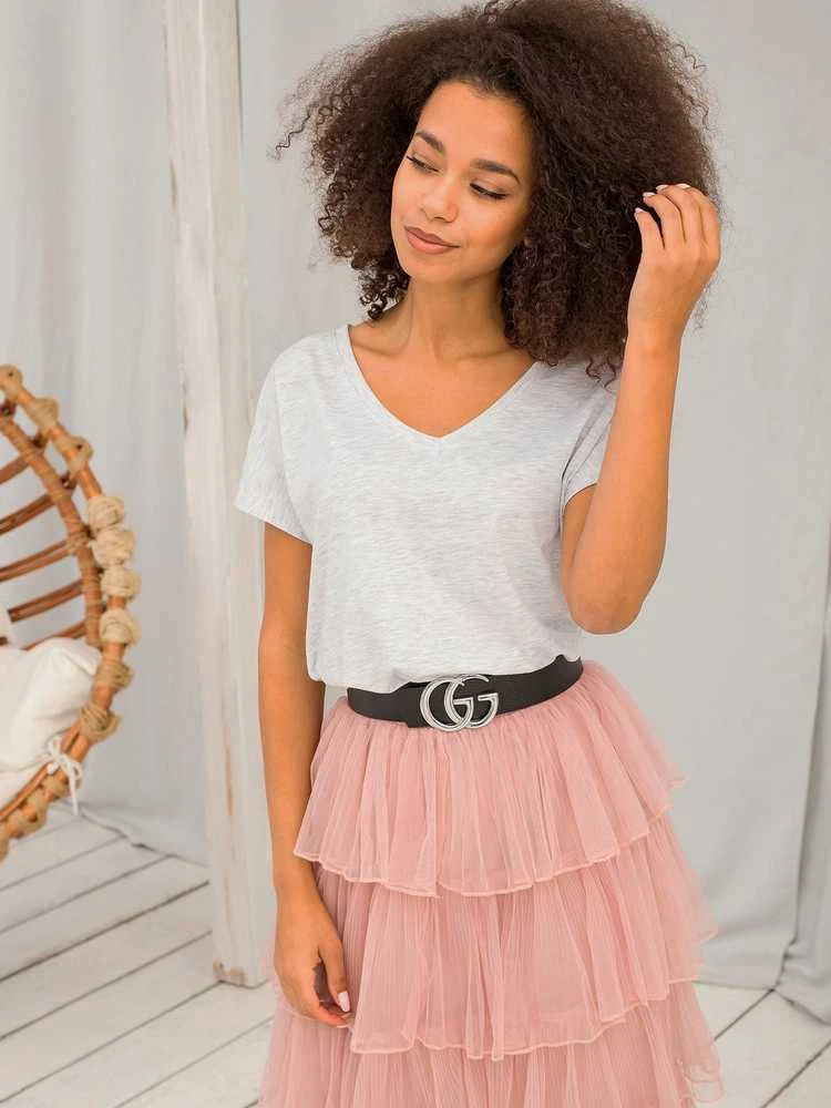 Basic Feel Good Marškinėliai-RV-TS-4832.27P-šviesiai pilka