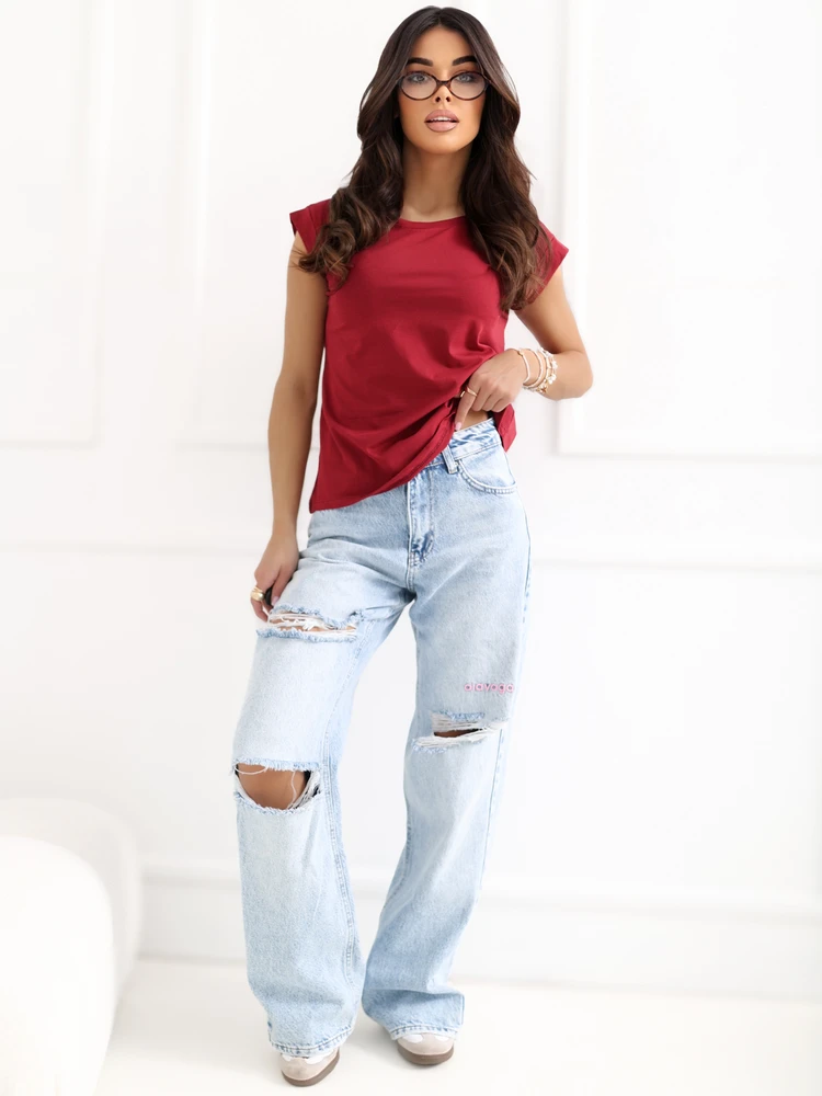 Basic Feel Good Marškinėliai-RV-TS-4833.00X-bordo
