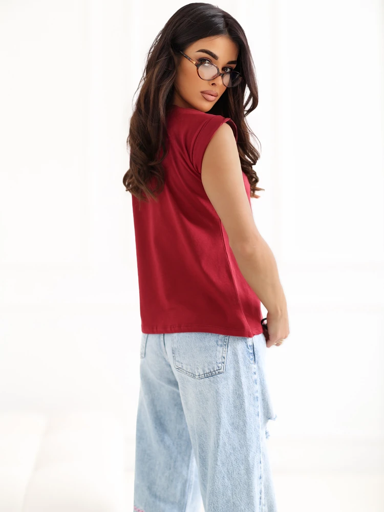 Basic Feel Good Marškinėliai-RV-TS-4833.00X-bordo