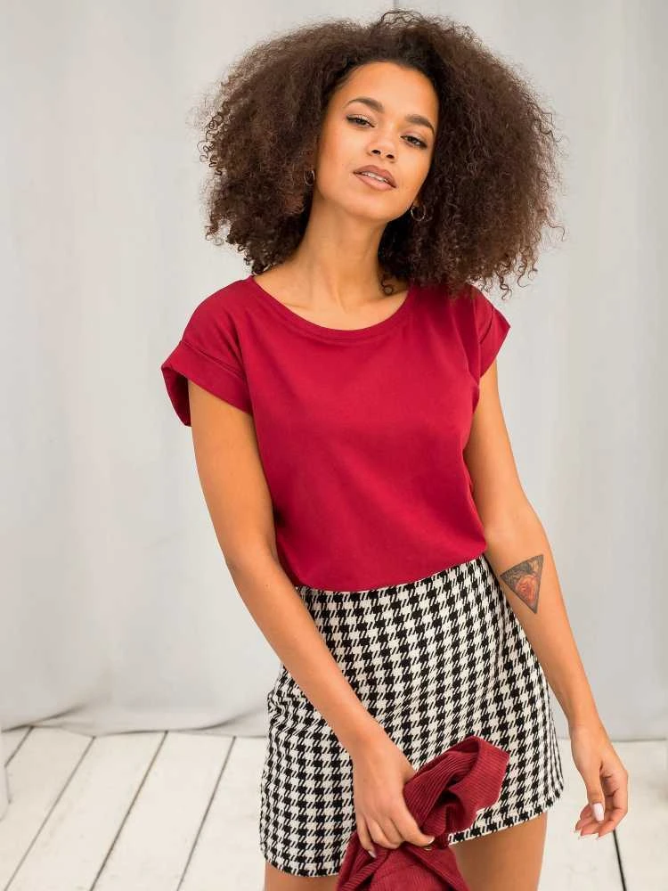 Basic Feel Good Marškinėliai-RV-TS-4833.91P-bordo