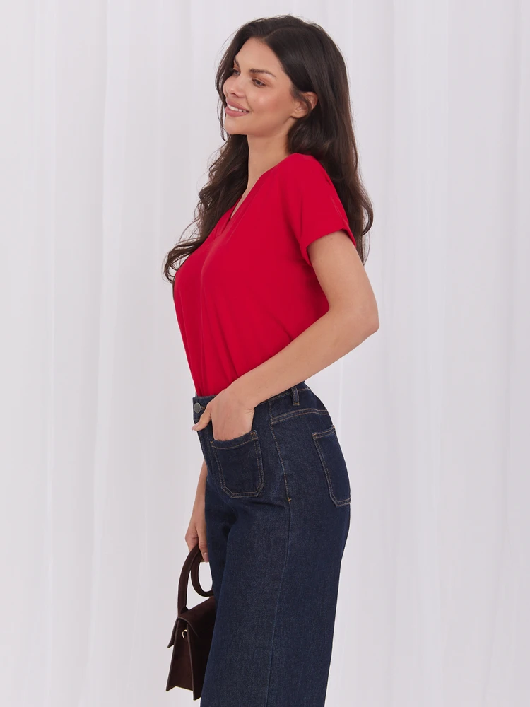 Basic Feel Good Marškinėliai-RV-TS-7666.19-raudona