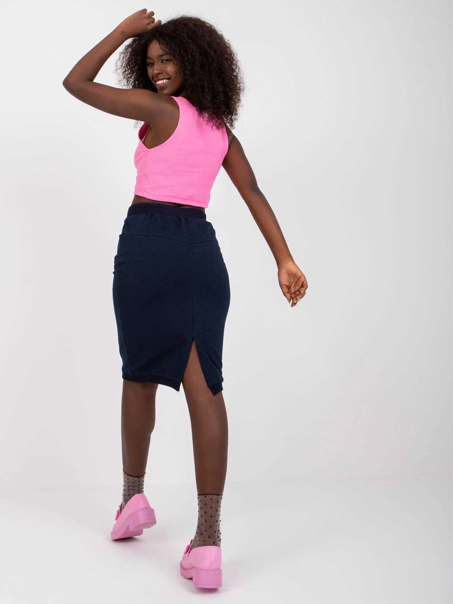 Basic Feel Good Spódnica-RV-SD-4793-1.32-navy mėlynas