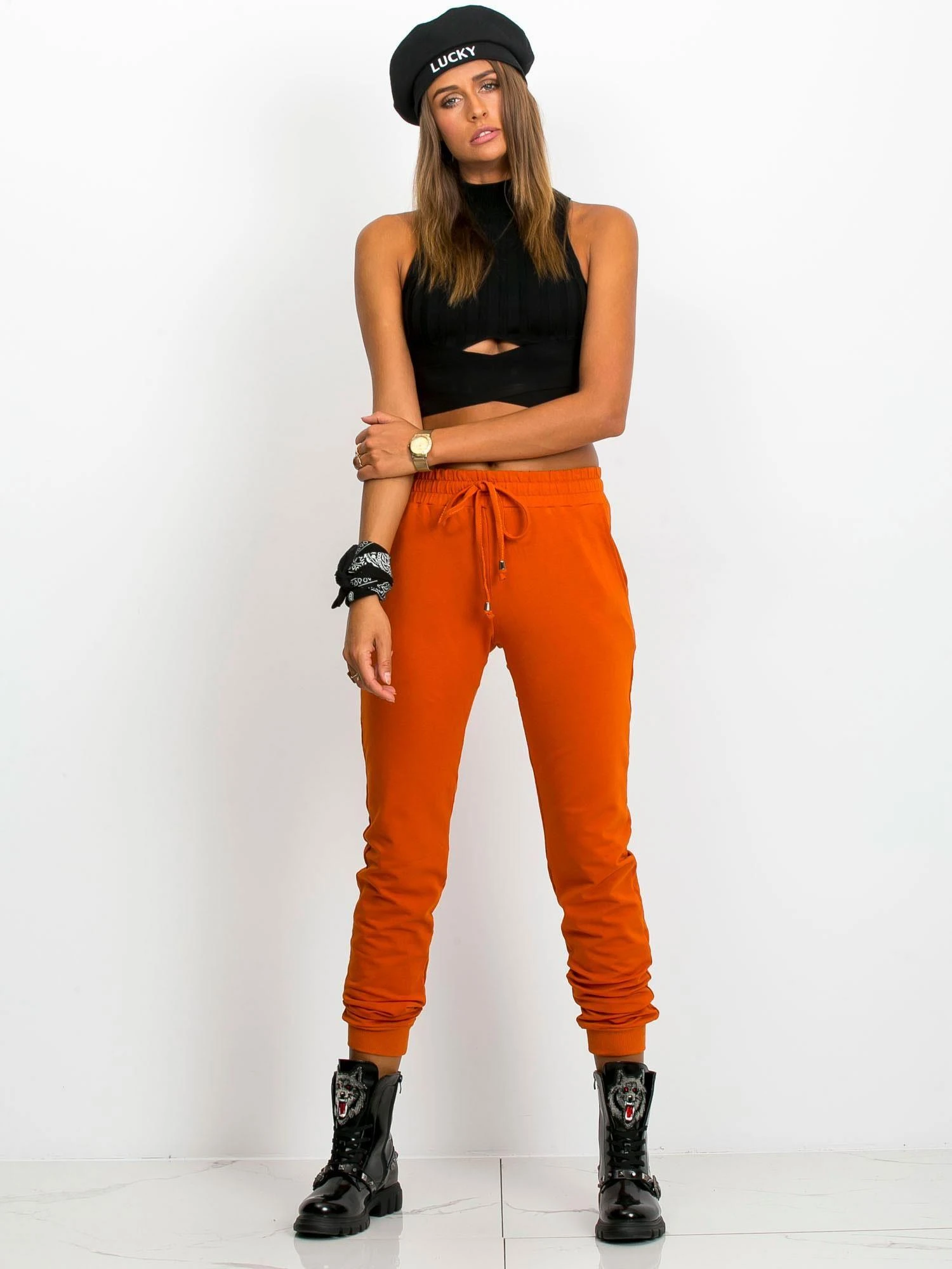 Basic Feel Good Sportinės kelnės - RV-DR-5040.07X - tamsiai oranžinės spalvos