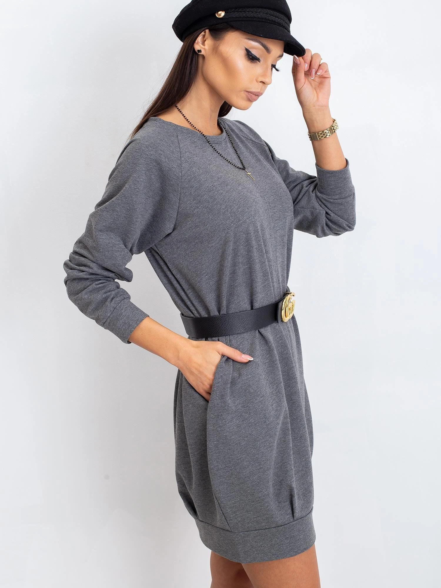 Basic Feel Good Suknelė-RV-TU-5184.93P-tamsiai pilka