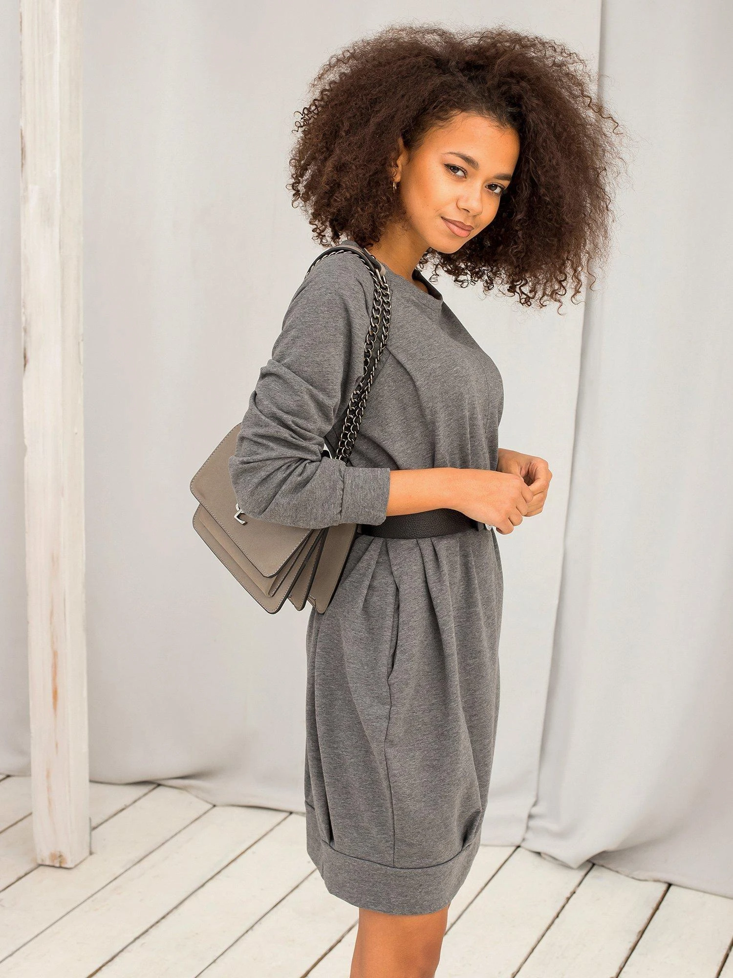 Basic Feel Good Suknelė-RV-TU-5184.93P-tamsiai pilka