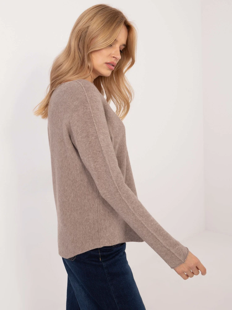 Basic Feel Good Sweter-IT-SW-0810.08P-ciemny bezowy