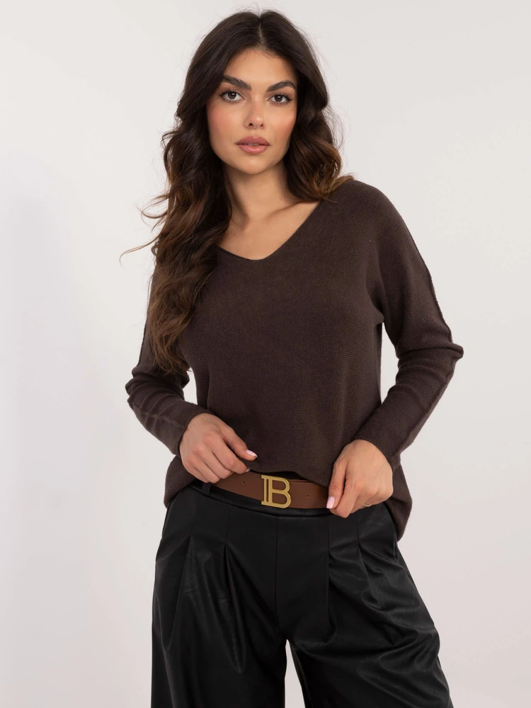 Basic Feel Good Sweter-IT-SW-0810.08P-ciemny ruda
