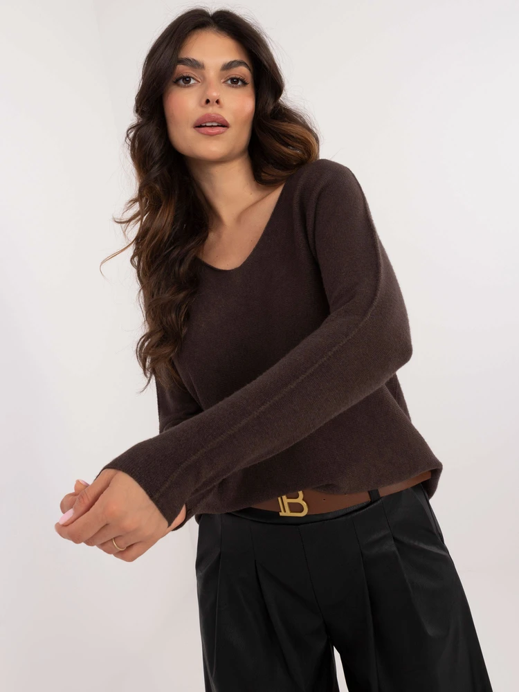 Basic Feel Good Sweter-IT-SW-0810.08P-ciemny ruda