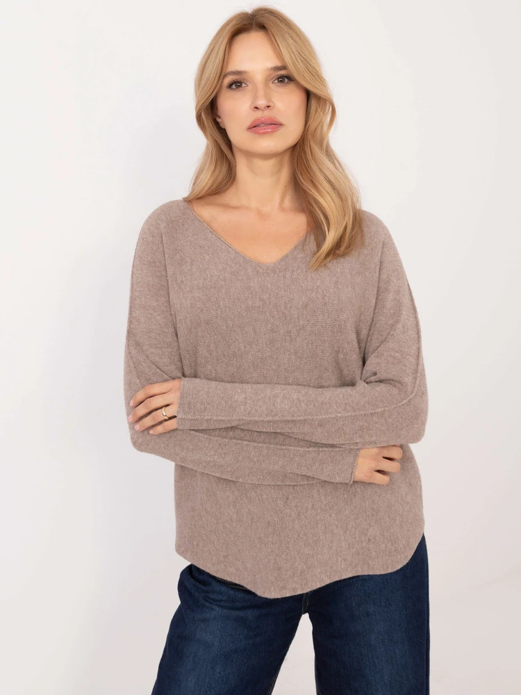 Basic Feel Good Sweter-IT-SW-0810.08P-ciemny bezowy