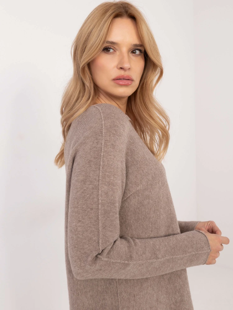 Basic Feel Good Sweter-IT-SW-0810.08P-ciemny bezowy