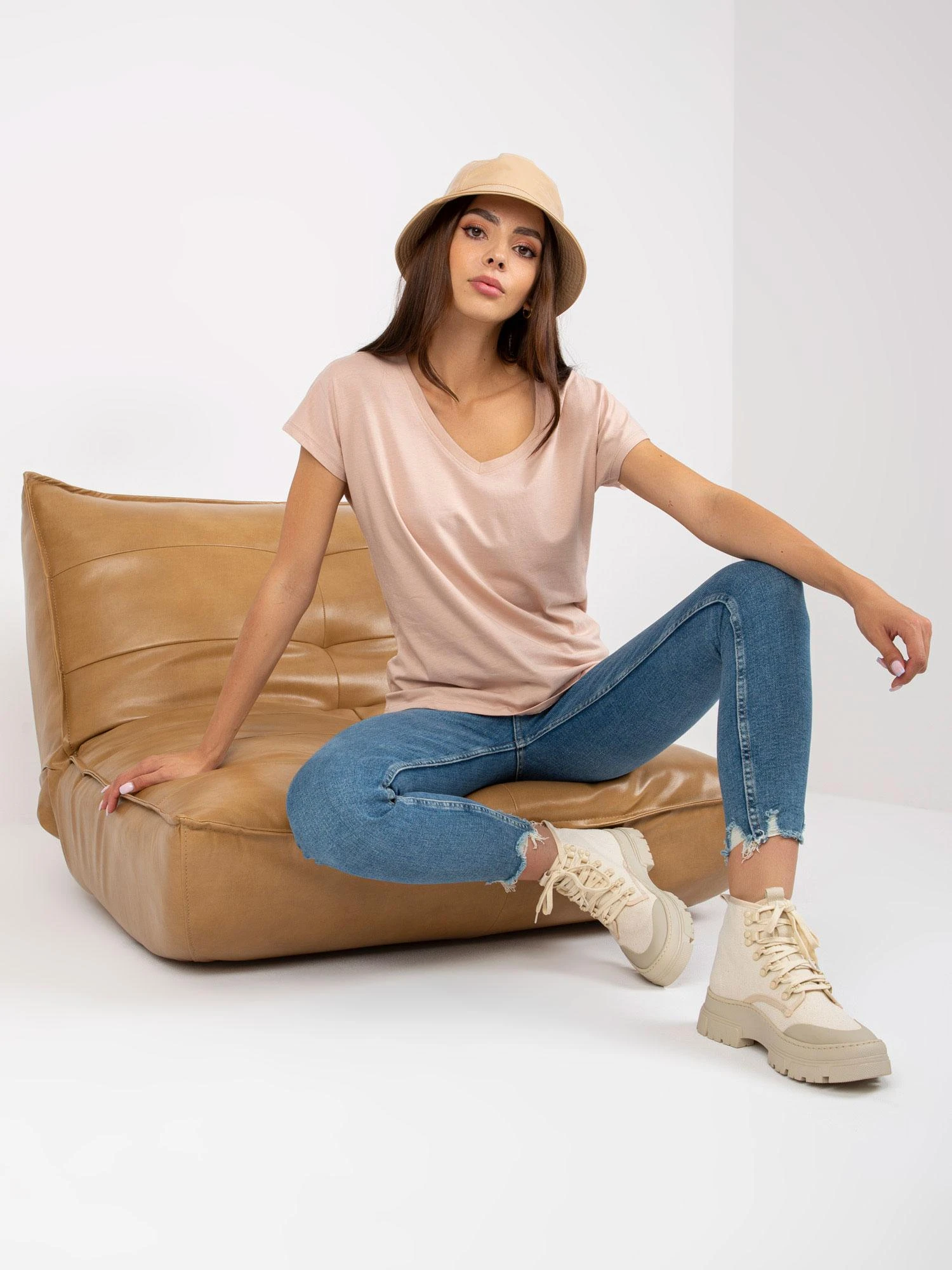 Basic Feel Good Marškinėliai-B-014.43-smėlio spalvos