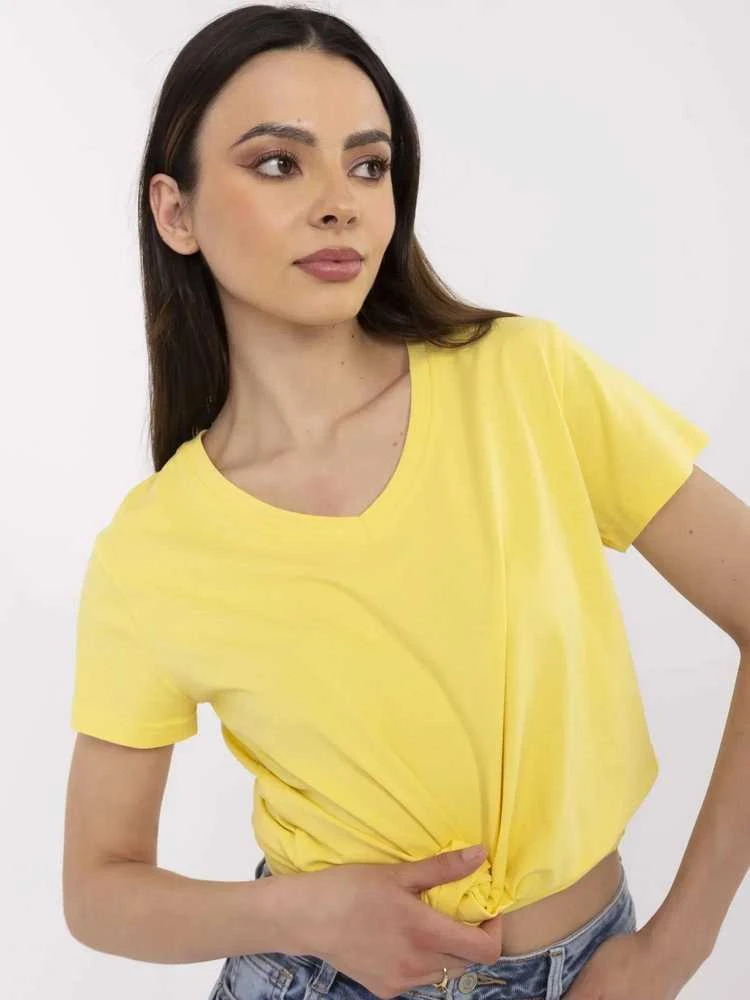Basic Feel Good T-shirt-CLM-TS-1639.12-geltona