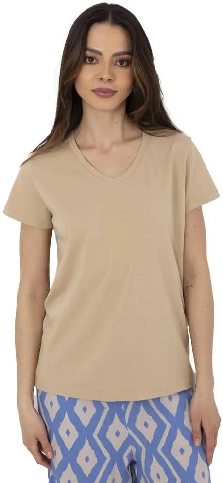 Basic Feel Good T-shirt-CLM-TS-1639.12-smėlio spalva