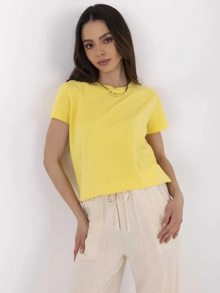 Basic Feel Good T-shirt-CLM-TS-1640.87-geltona