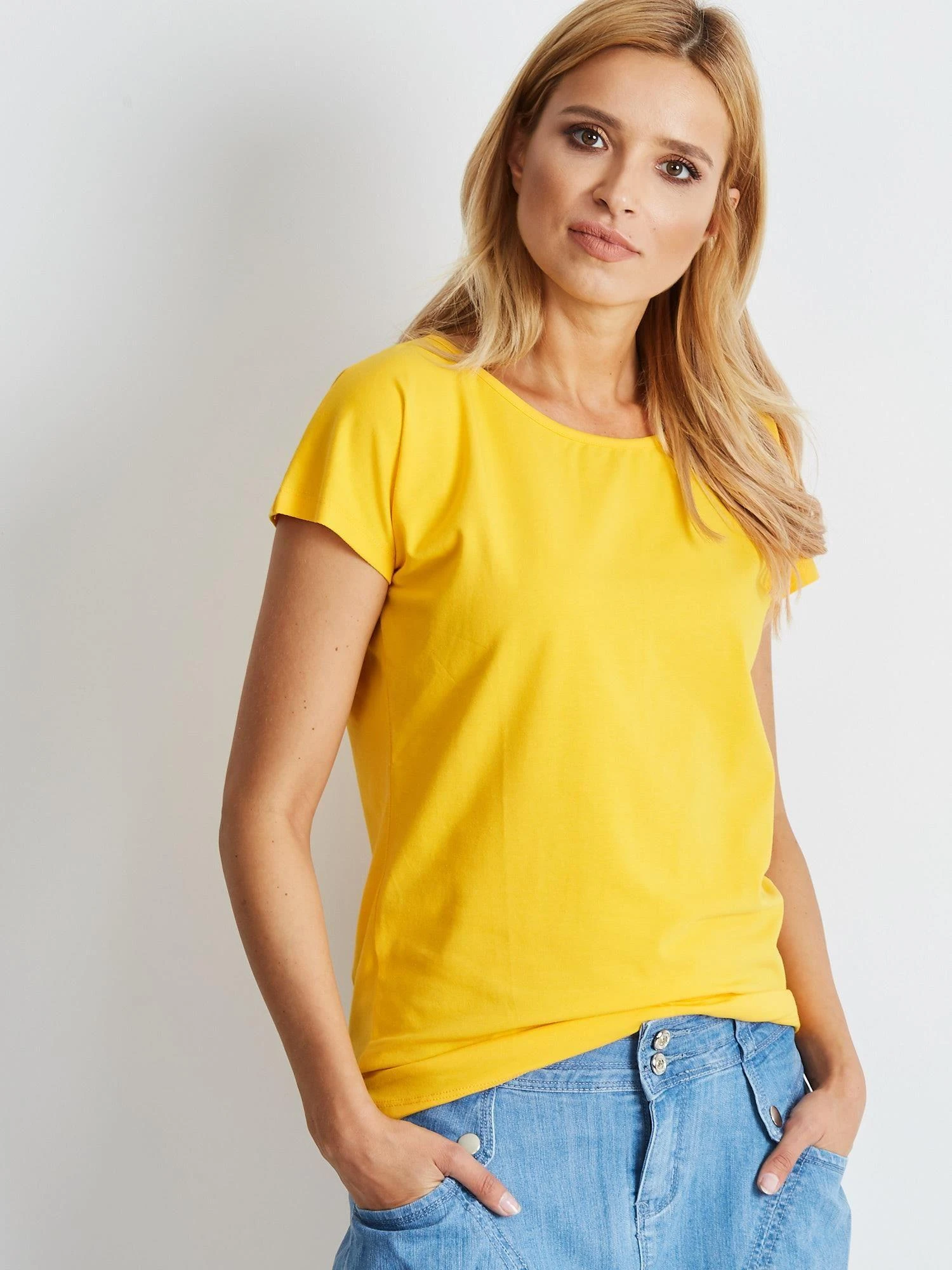 Basic Feel Good Marškinėliai-RV-BZ-4622.17-tamsiai geltoni