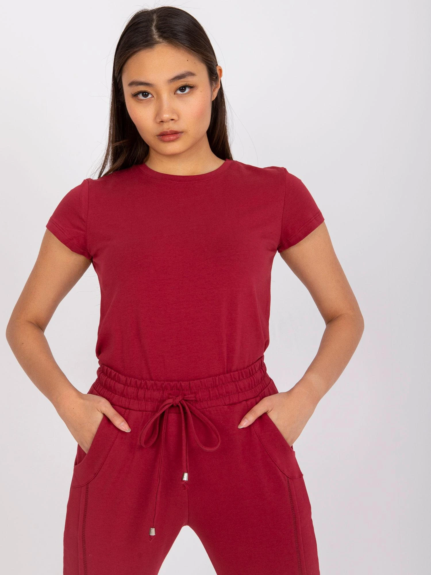 Basic Feel Good Marškinėliai-RV-TS-4623.42-bordo