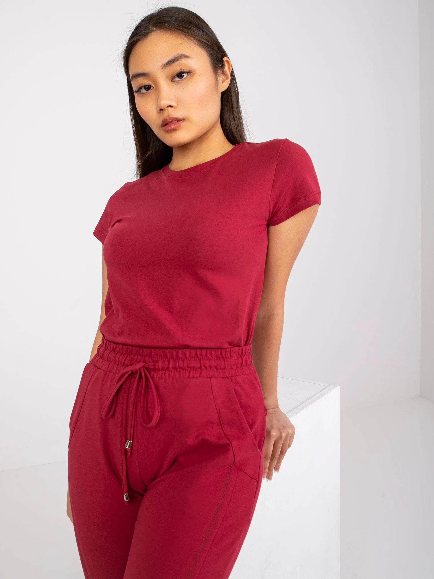 Basic Feel Good Marškinėliai-RV-TS-4623.42-bordo