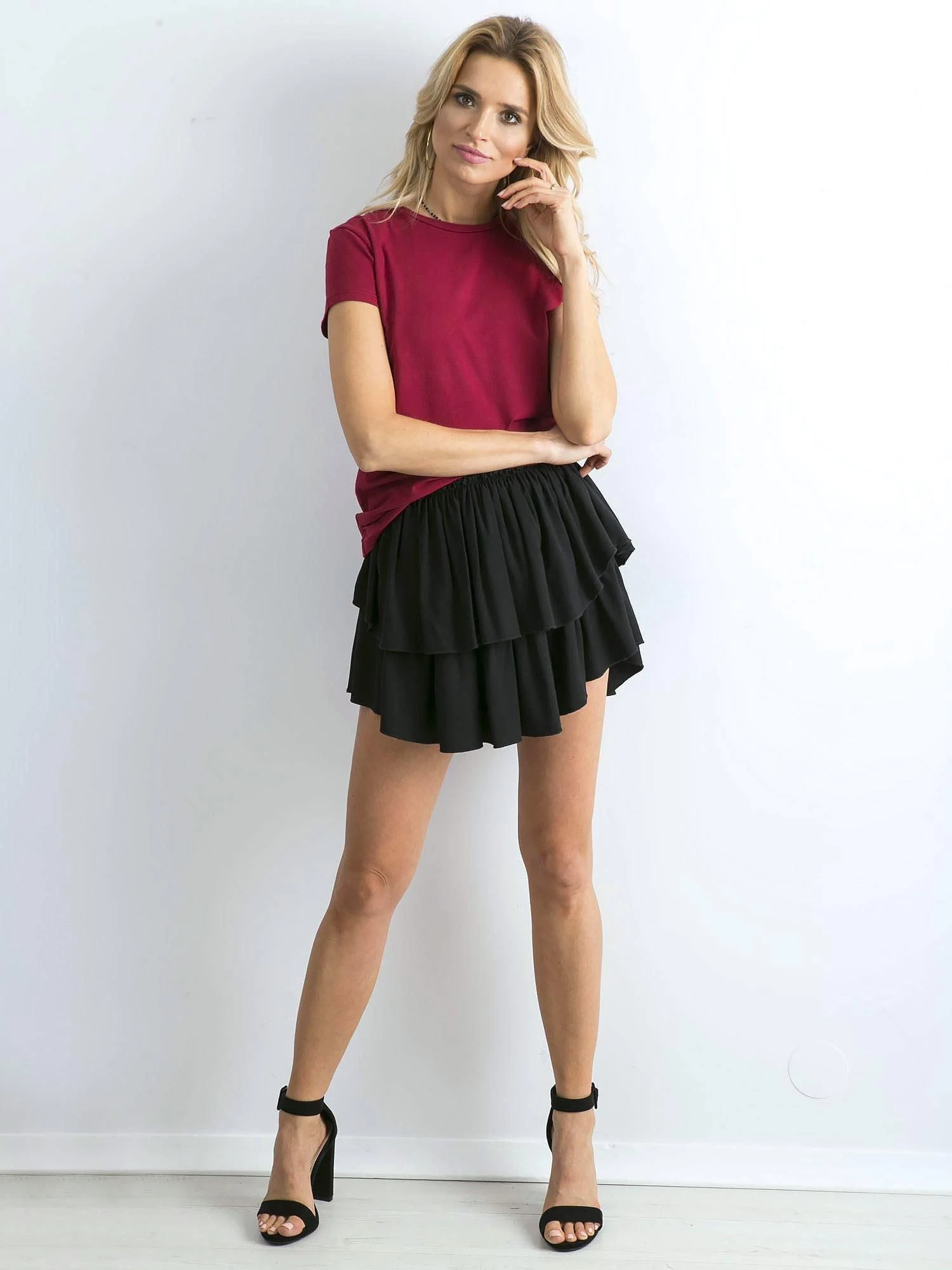 Basic Feel Good Marškinėliai-RV-TS-4623.42-bordo
