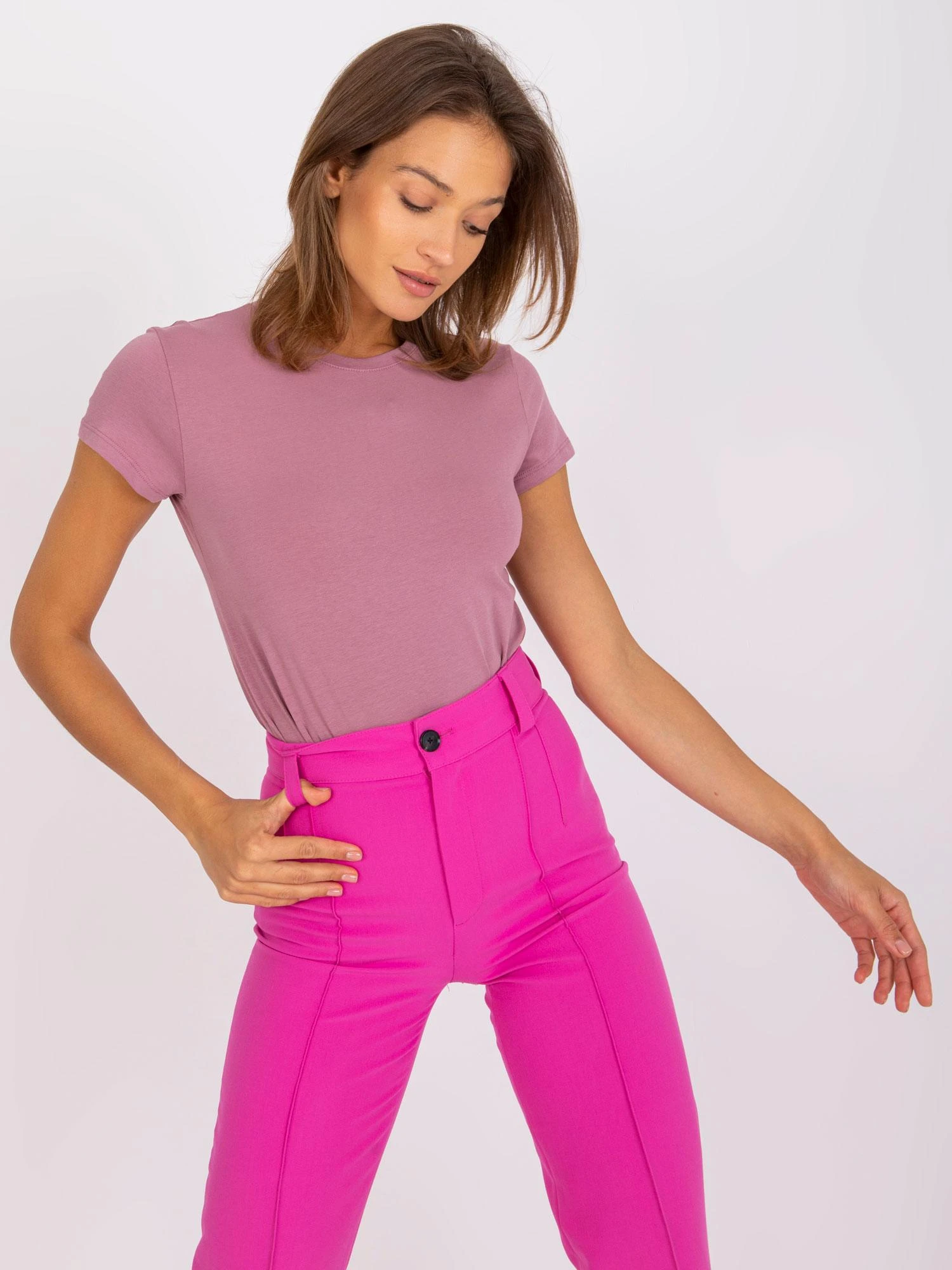Basic Feel Good Marškinėliai-RV-TS-4623.67-tamsiai rožinė