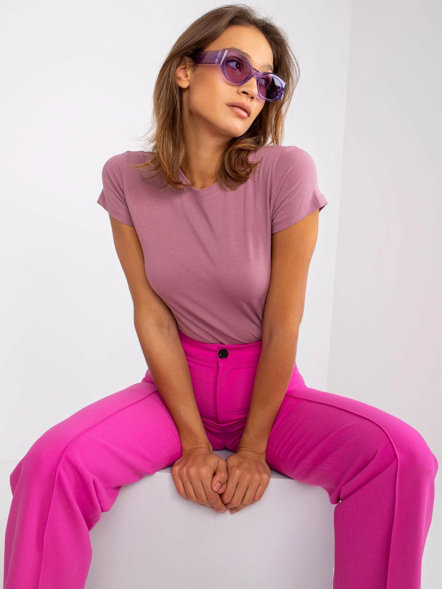 Basic Feel Good Marškinėliai-RV-TS-4623.67-tamsiai rožinė
