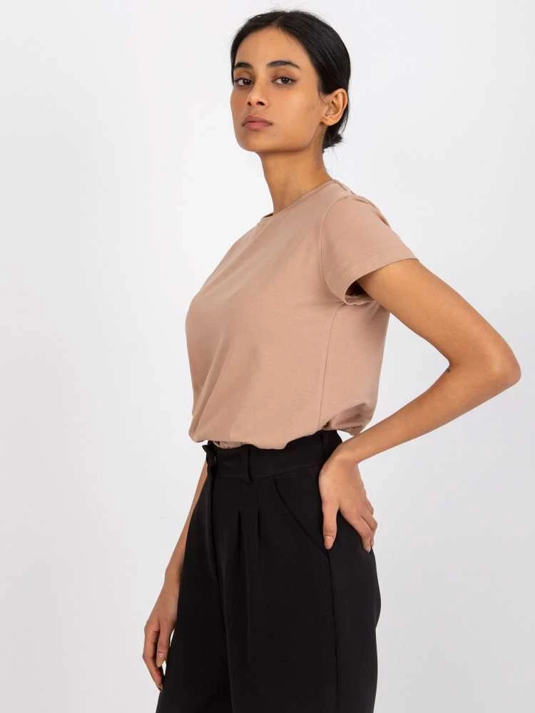 Basic Feel Good T-shirt-RV-TS-4623.71-camelowy