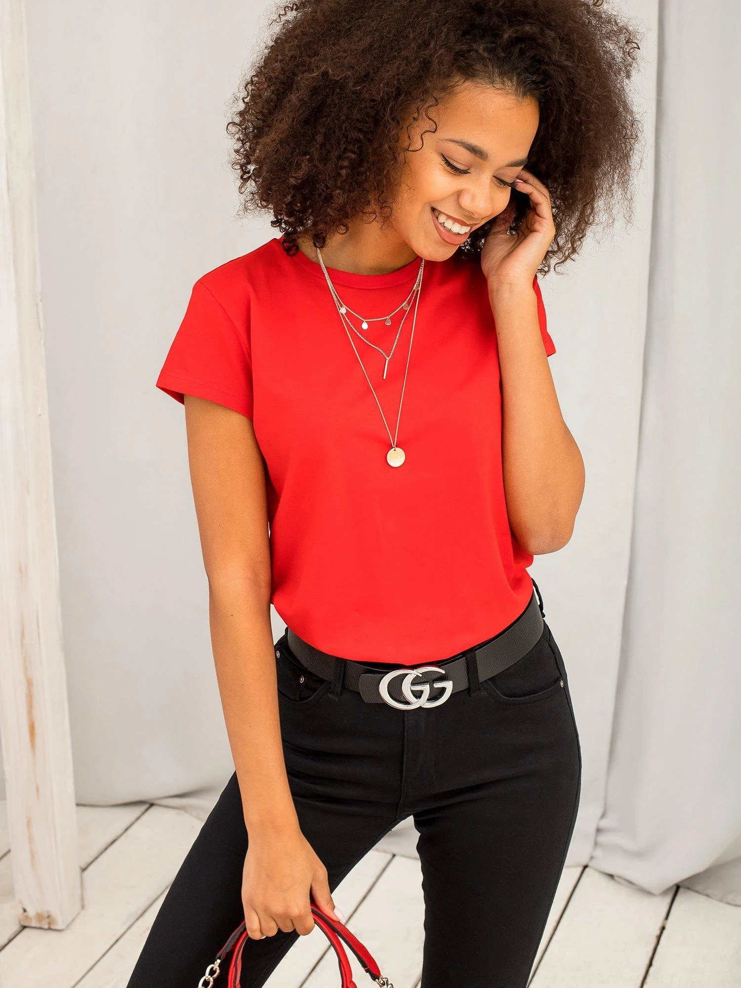 Basic Feel Good Marškinėliai-RV-TS-4623.86-raudona