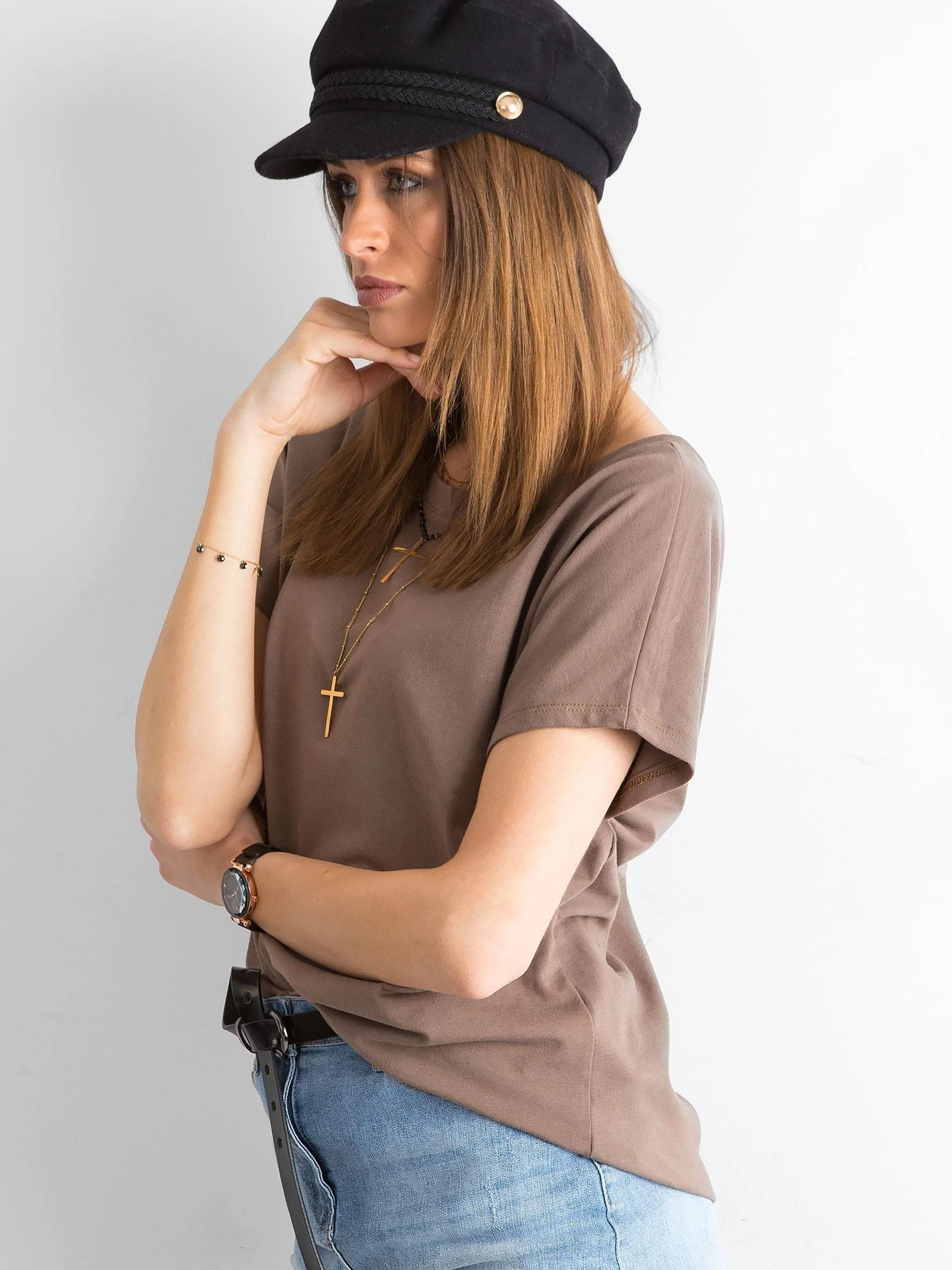 Basic Feel Good Marškinėliai-RV-TS-4662.24P-rudi