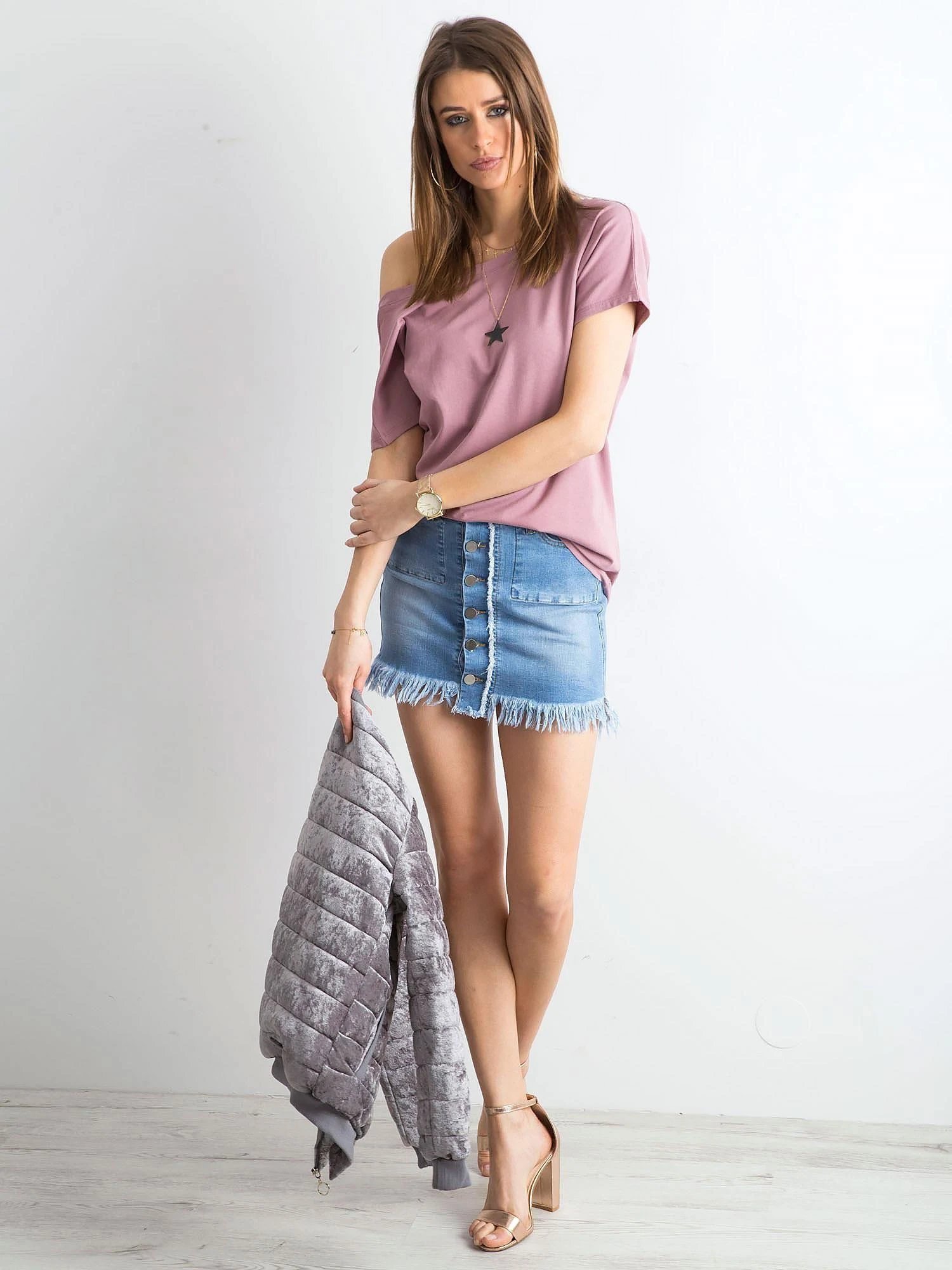 Basic Feel Good Marškinėliai-RV-TS-4662.35P-tamsiai rožinė