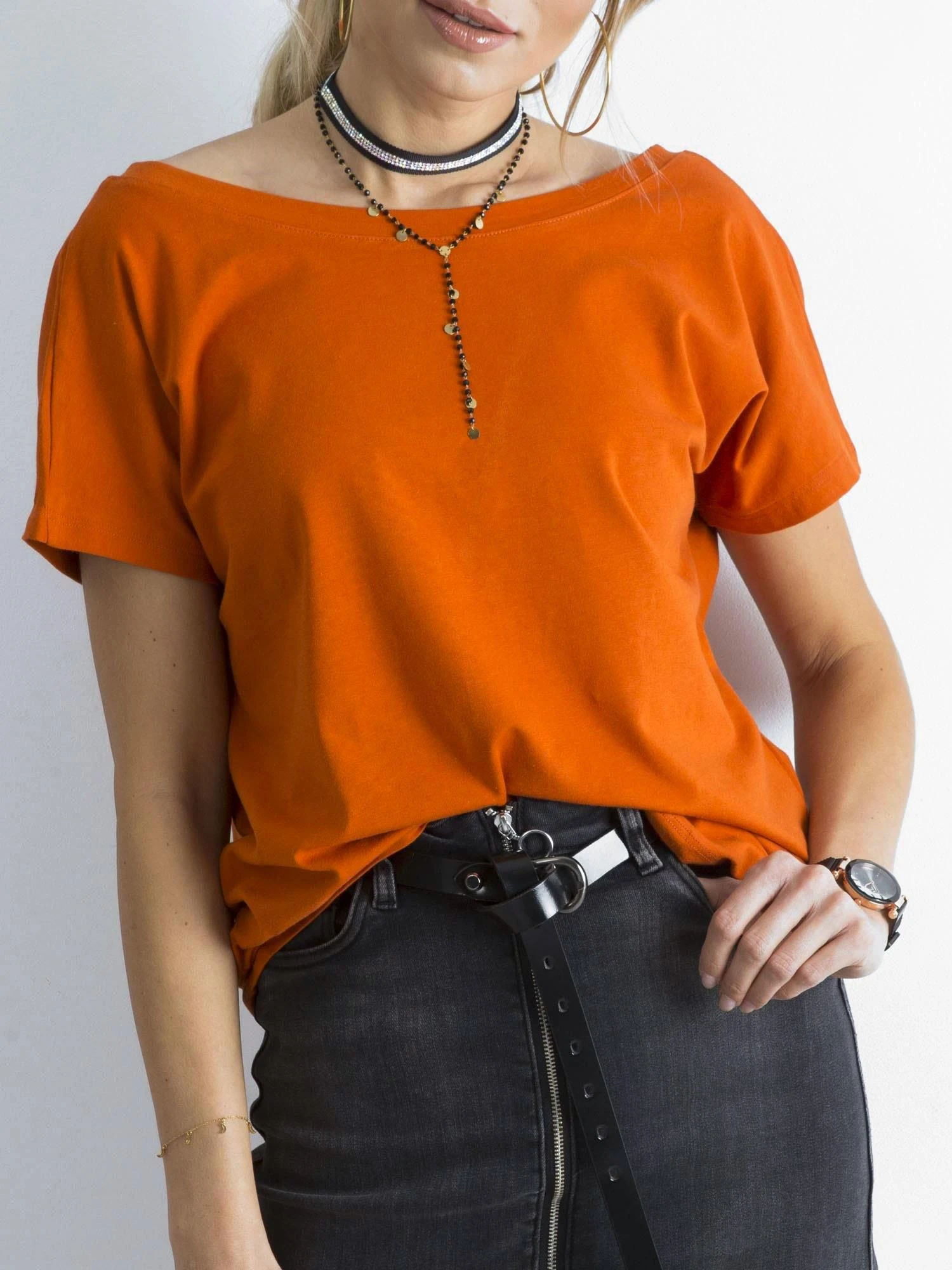 Basic Feel Good Marškinėliai-RV-TS-4662.39P-tamsiai oranžiniai