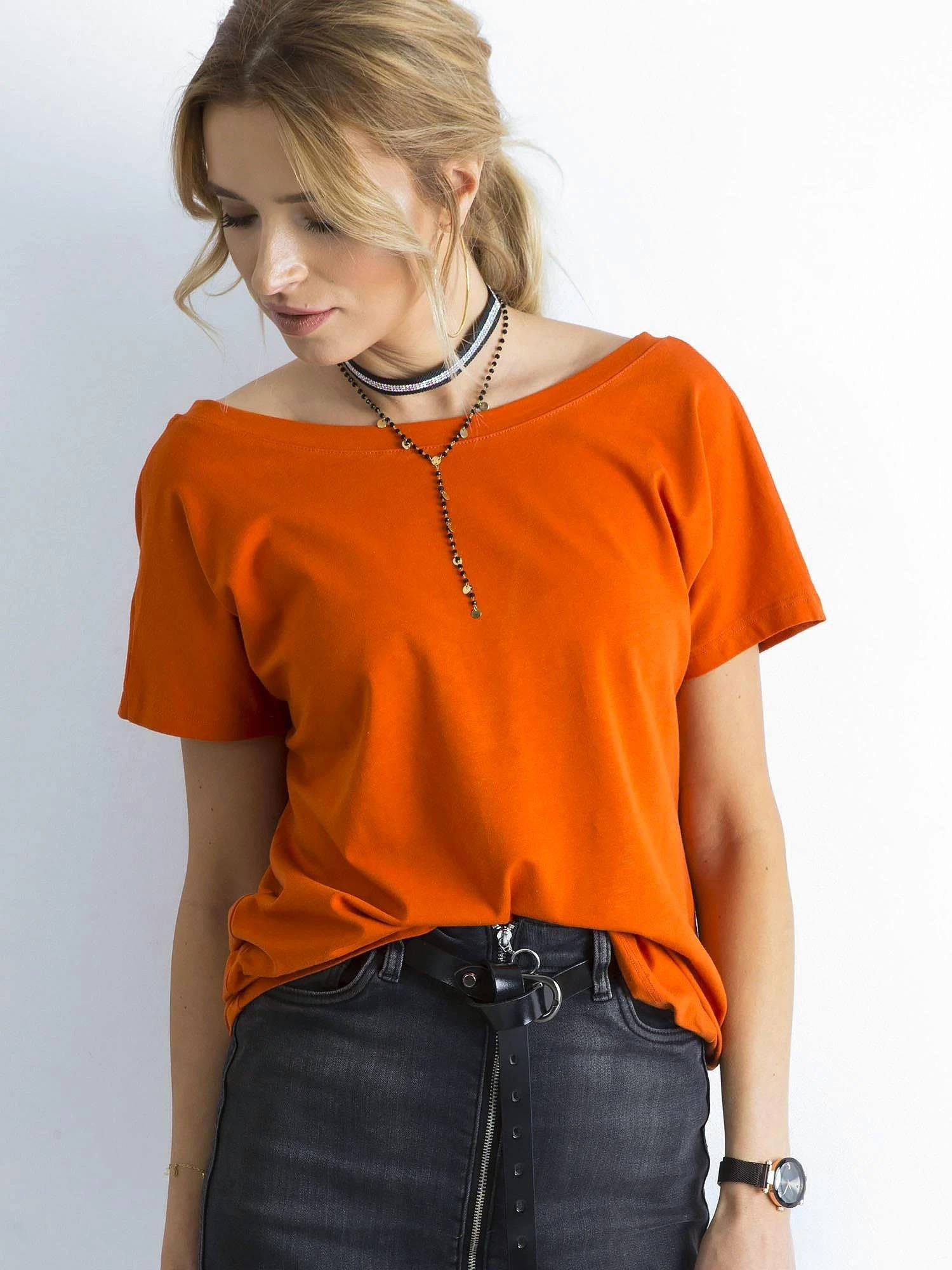 Basic Feel Good Marškinėliai-RV-TS-4662.39P-tamsiai oranžiniai