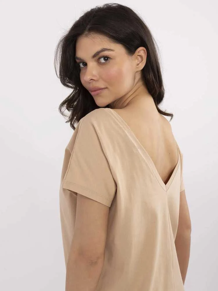 Basic Feel Good T-shirt-RV-TS-4662.93-camelowy
