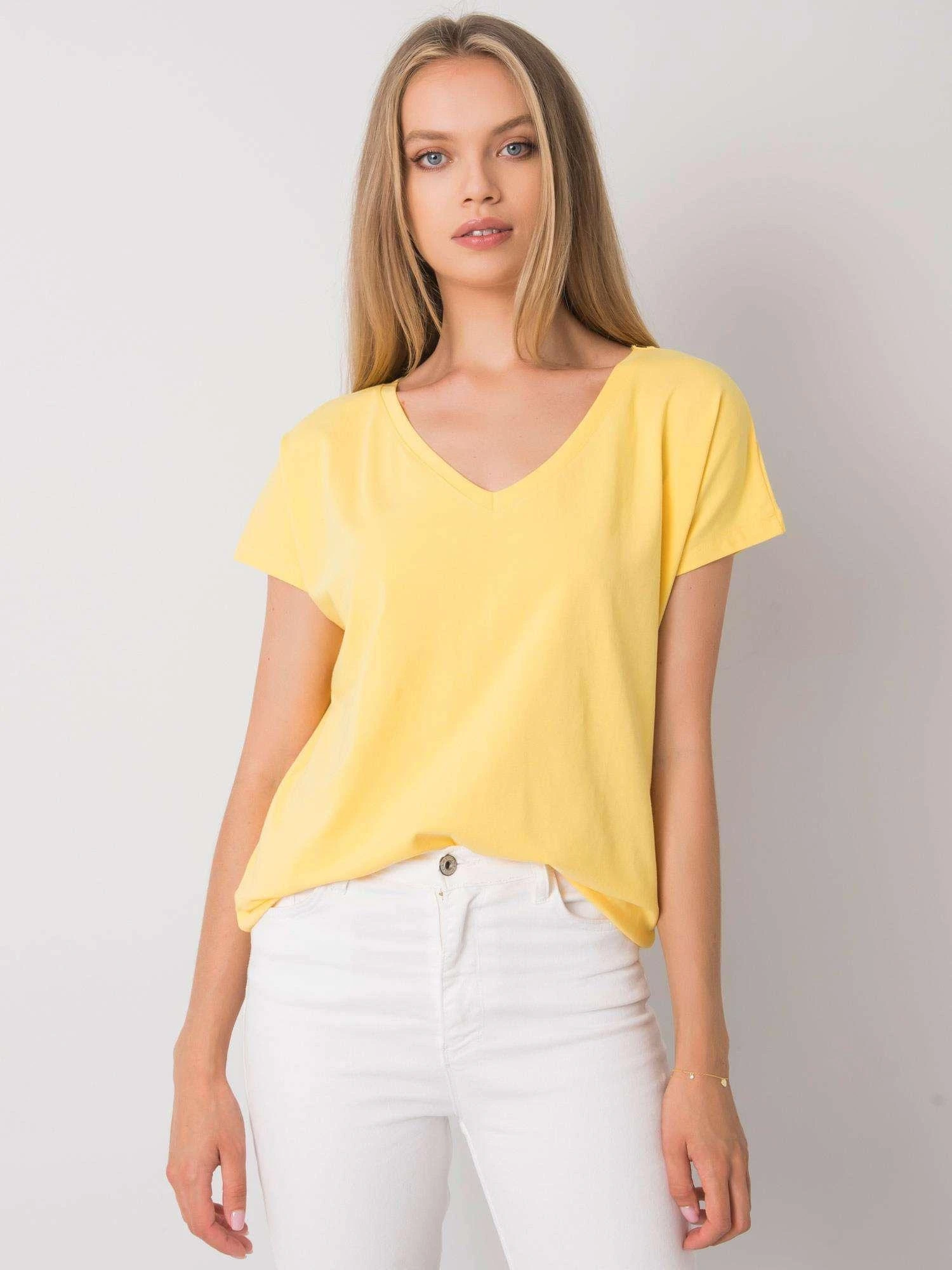 Basic Feel Good T-shirt-RV-TS-4832.01P-geltona