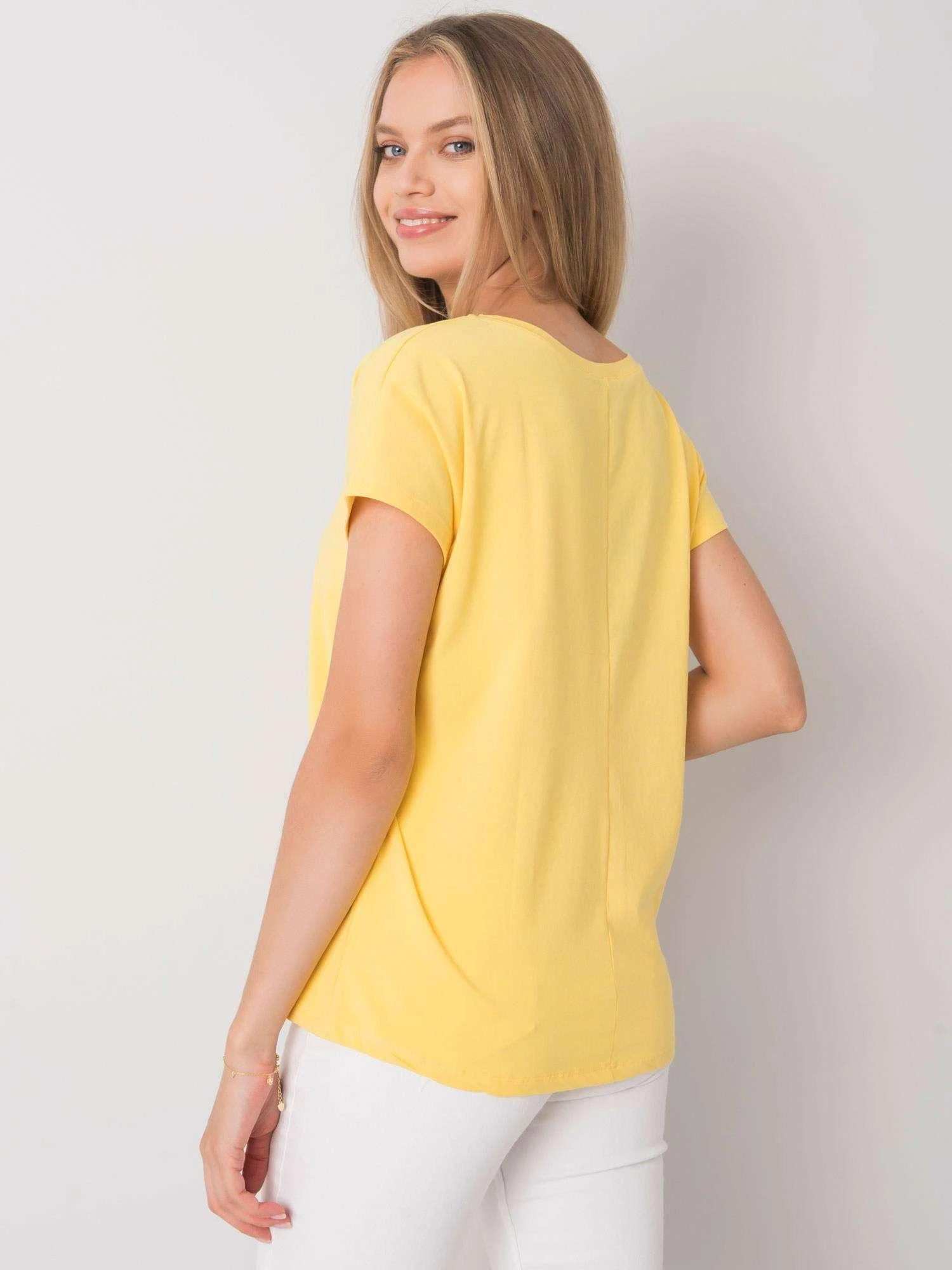 Basic Feel Good T-shirt-RV-TS-4832.01P-geltona
