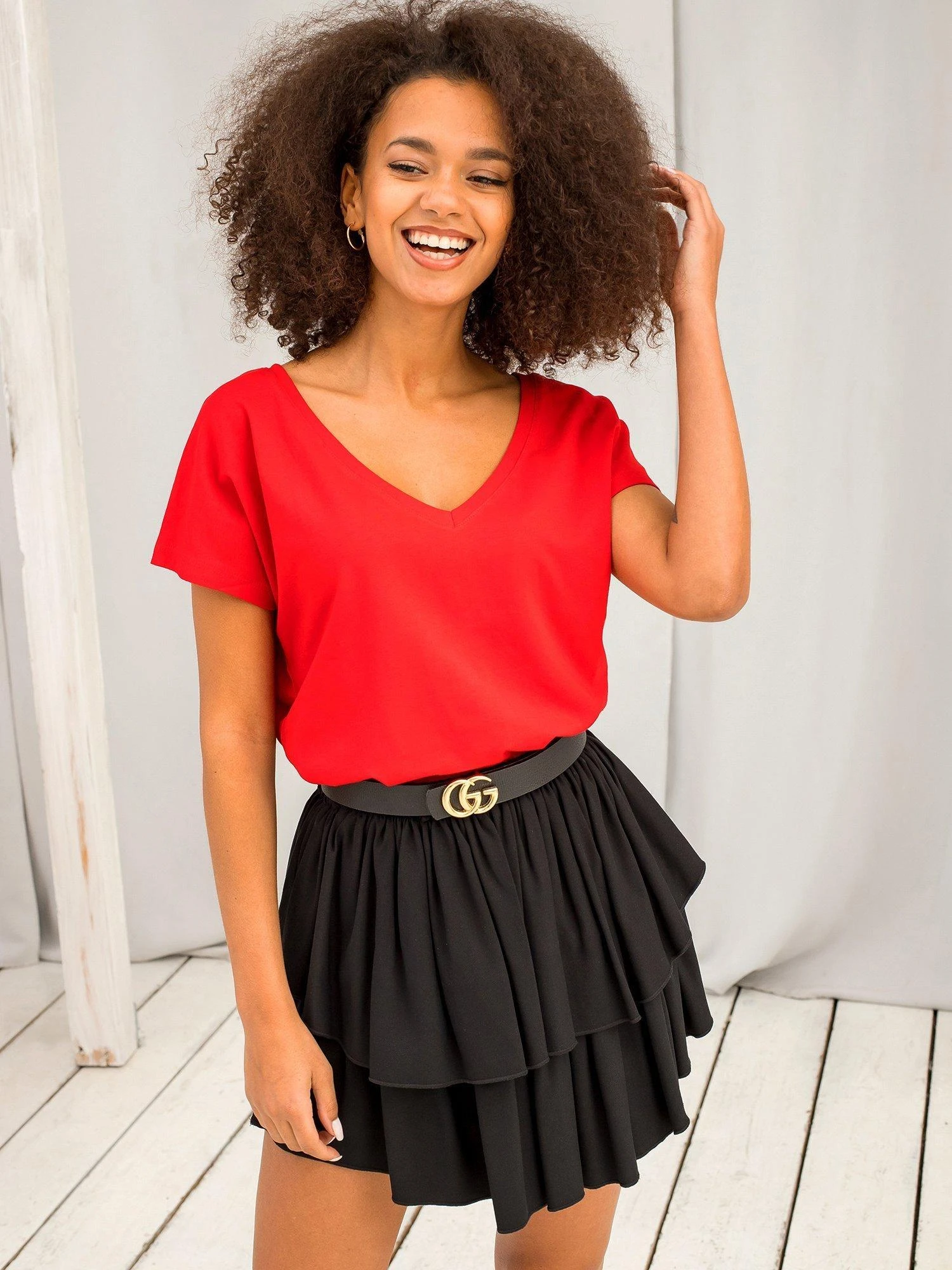 Basic Feel Good Marškinėliai-RV-TS-4832.14P-raudona