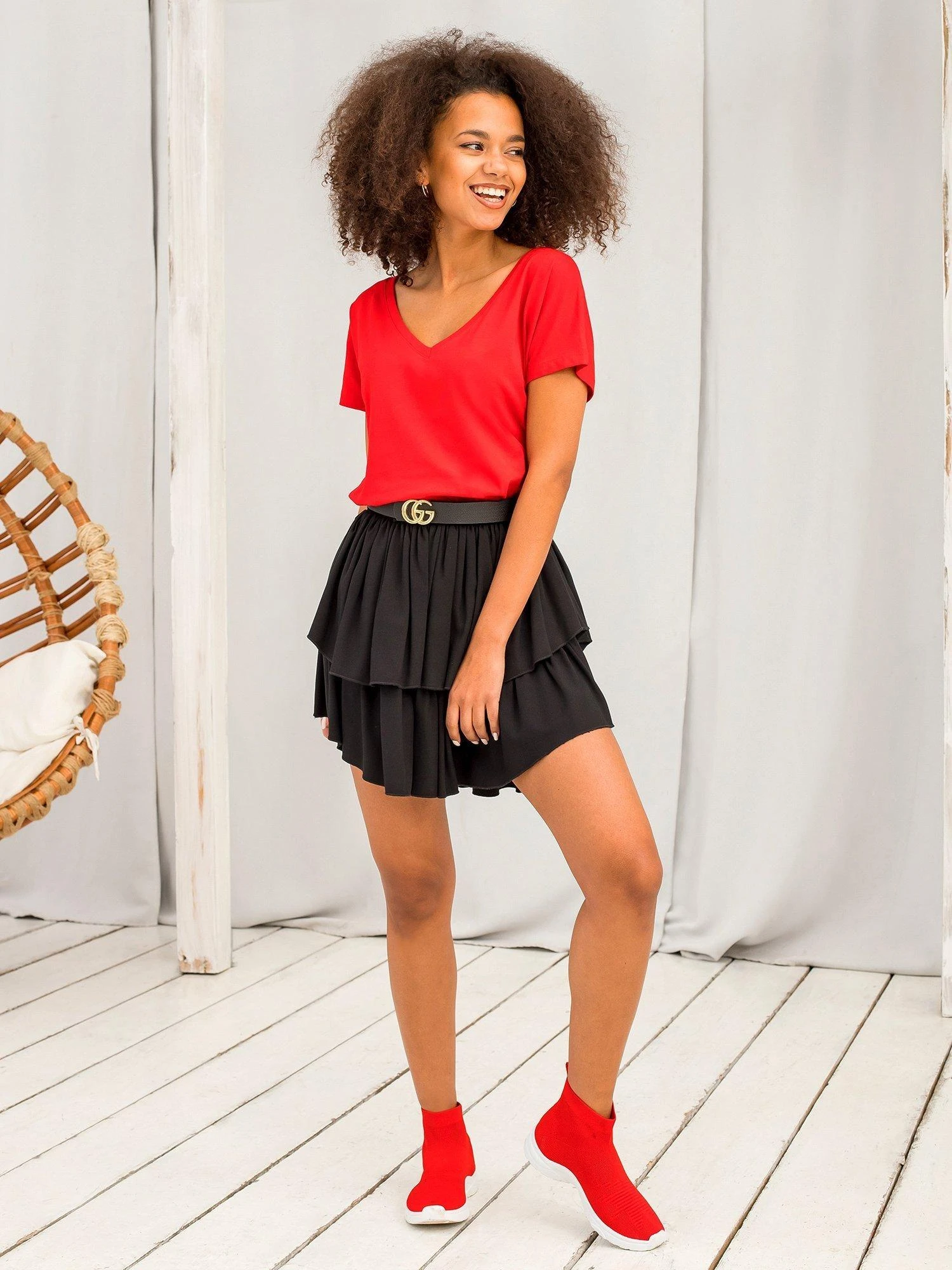 Basic Feel Good Marškinėliai-RV-TS-4832.14P-raudona