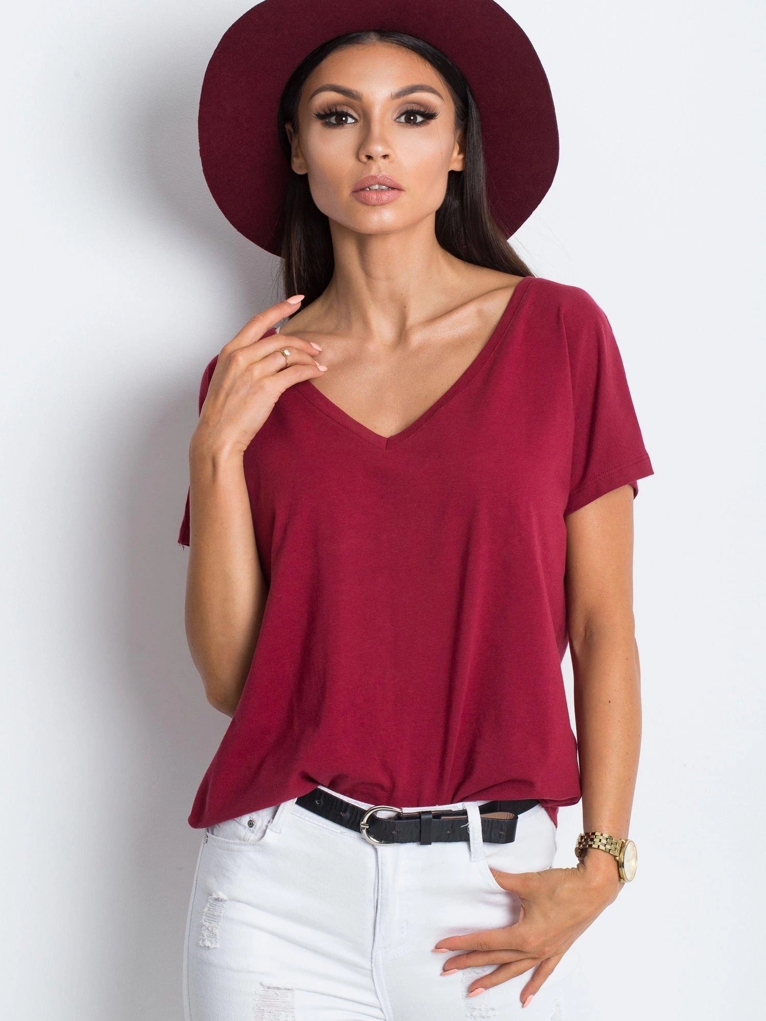 Basic Feel Good Marškinėliai-RV-TS-4832.16P-bordo