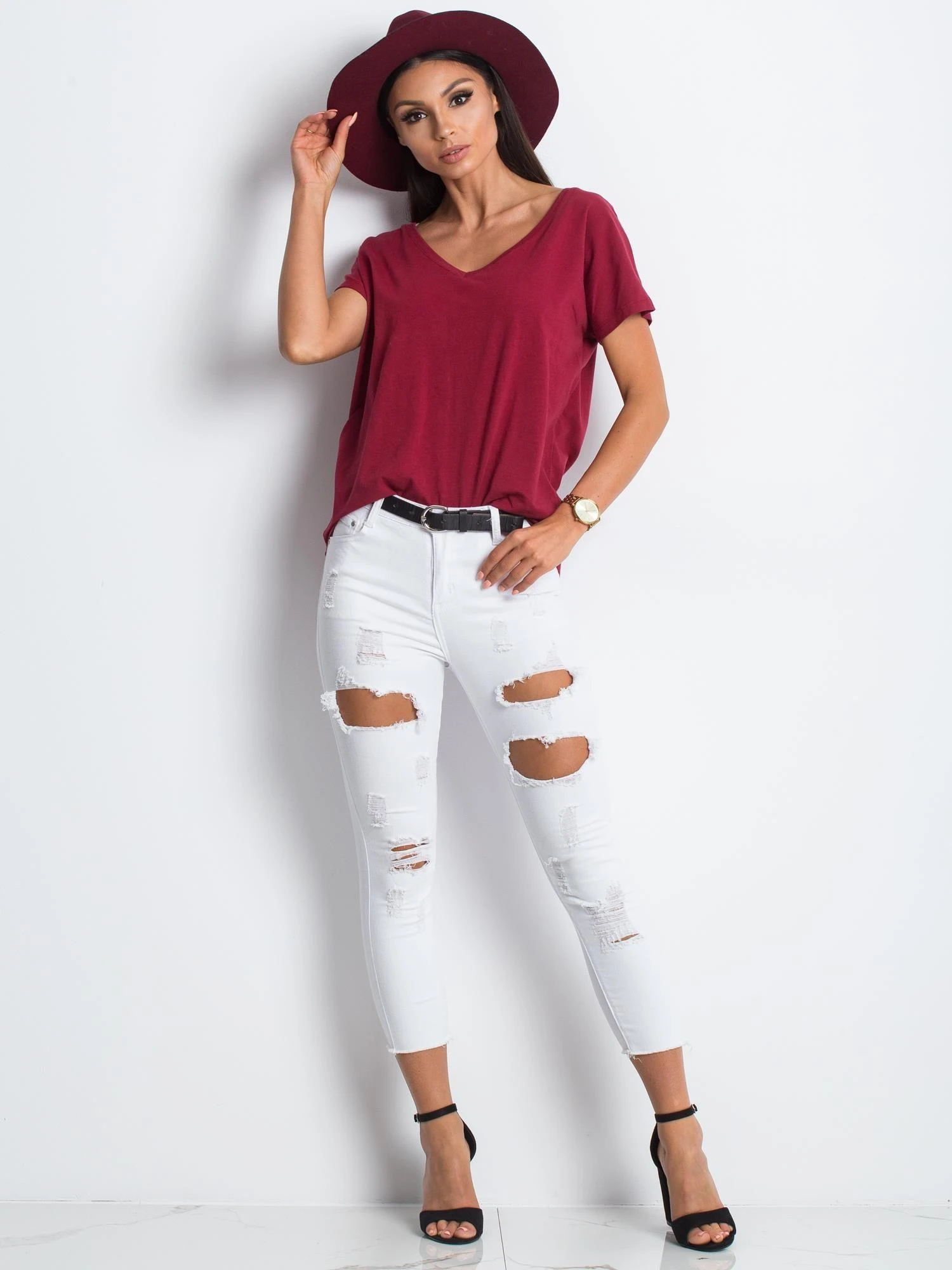 Basic Feel Good Marškinėliai-RV-TS-4832.16P-bordo