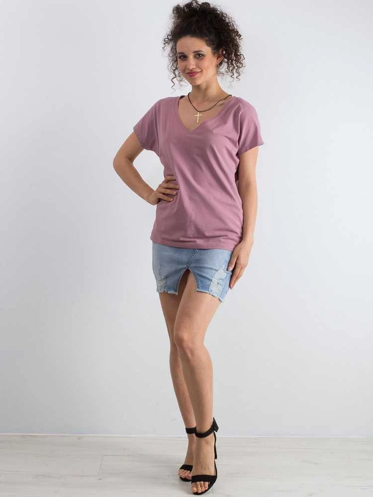 Basic Feel Good T-shirt-RV-TS-4832.19P-ciemny rožinė