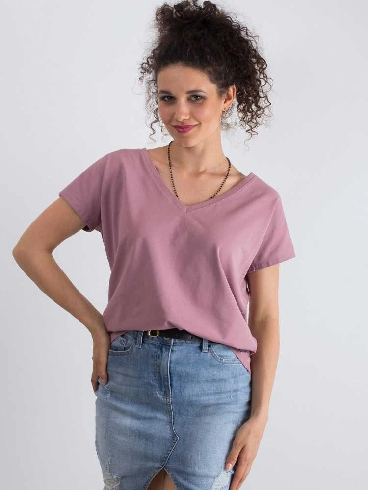 Basic Feel Good T-shirt-RV-TS-4832.19P-ciemny rožinė